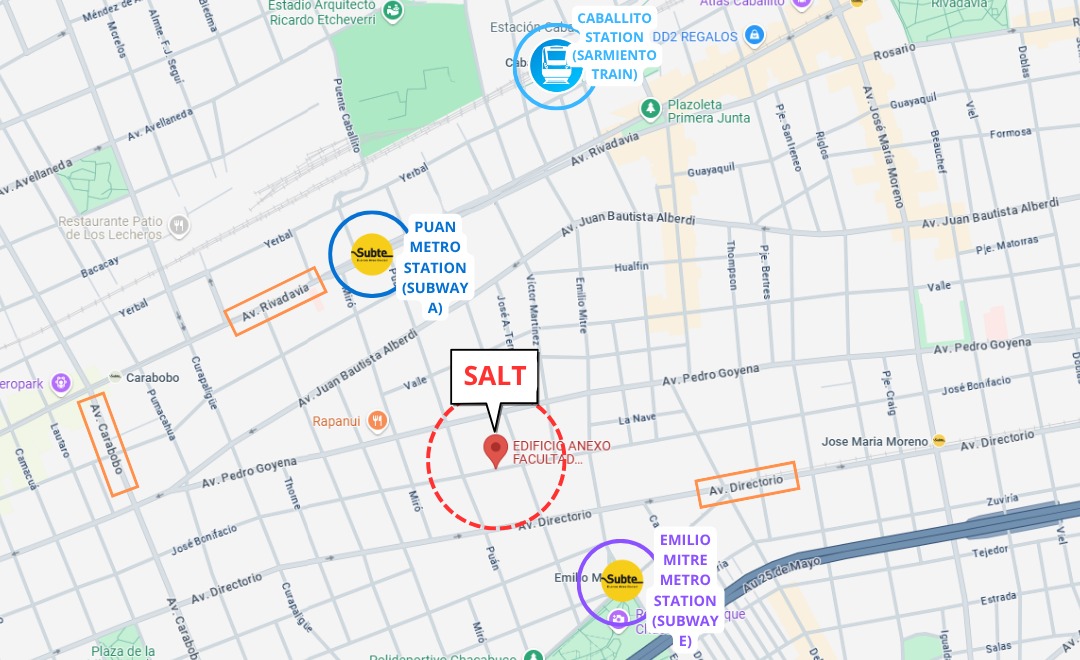 Map with transportation access to conference site
